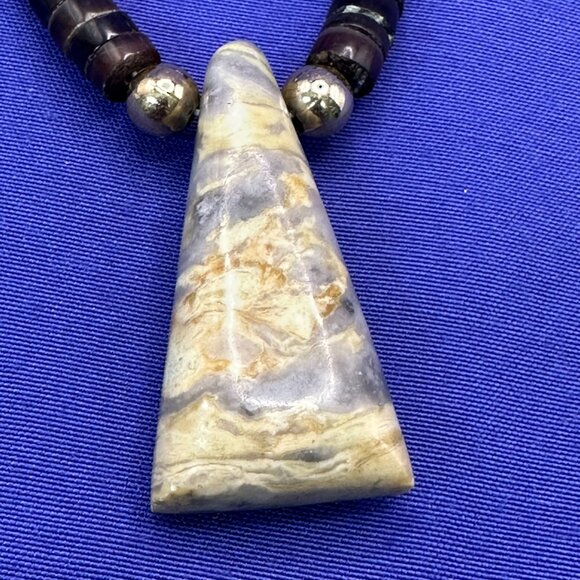 VTG Native American Intarsia Inlay Heishi Pendant Necklace - Picture 9 of 13
